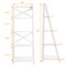 Costway 4-Tier Ladder Shelf Bookshelf Bookcase Storage Display Plant Leaning Shelf White